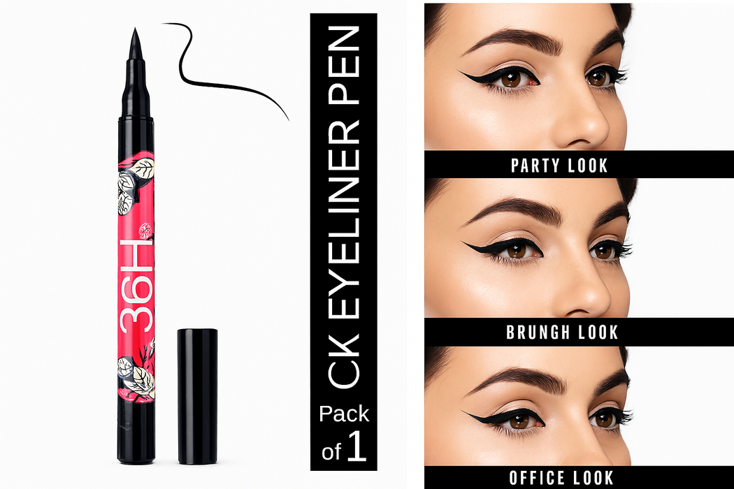 36H Waterproof Eyeliner Marker Pen – Long-Lasting Black Liquid Eyeliner, Easy to Use, Smudge-Proof Eye Makeup Tool (1 Pc)