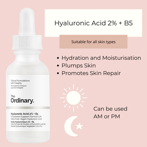 The Ordinary Hyaluronic Acid 2% + B5 – Hydrating Serum for Smooth, Plump & Healthy Skin. (30ML) - Imported Quality