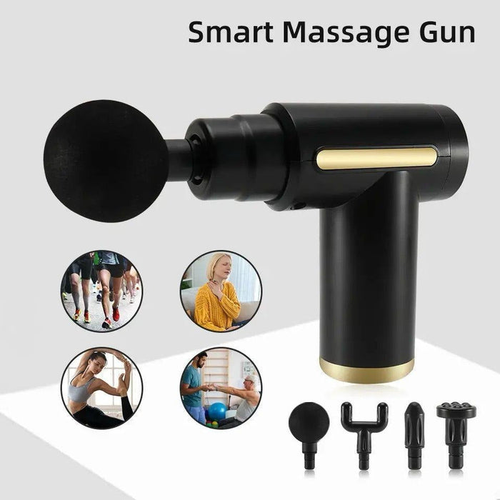 4-in-1 Massage Gun | Deep Tissue Percussion Massager with 4 Attachments | Handheld Electric Body Therapy for Pain Relief, Relaxation & Muscle Recovery