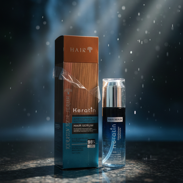 Keratin Hair Serum 80ml – Deep Moisturizing, Frizz-Control & Smooth Finish | Shine-Boosting Leave-In Serum for Dry, Damaged & Rough Hair