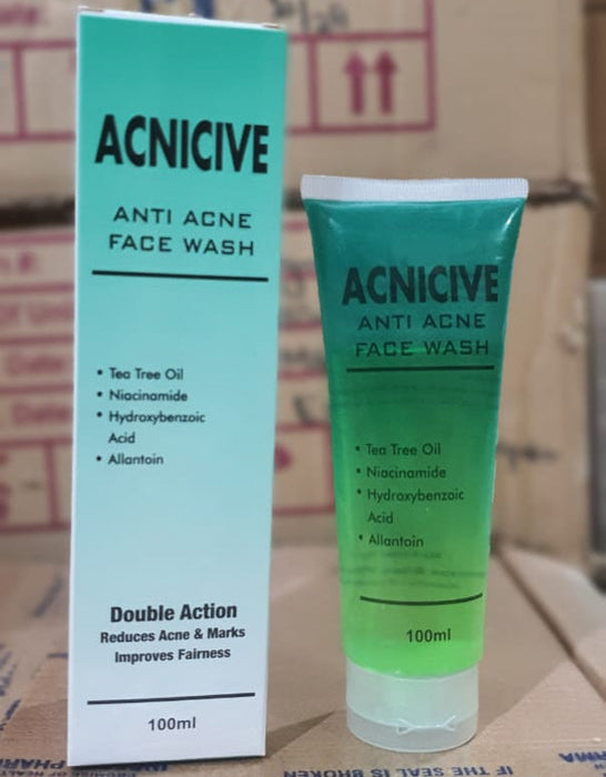 Acnicive Anti Acne Face Wash Gentle Formula Clears Impurities Reduces Acne Refreshes Skin Provides Smooth And Healthy Look For Daily Use - 100ml