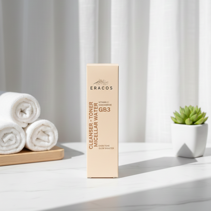 Eracos GB3 Cleanser Toner Micellar Water Gentle Formula Removes Makeup Clears Impurities Refreshes Skin Provides Smooth And Healthy Look For Daily Use - 200ml