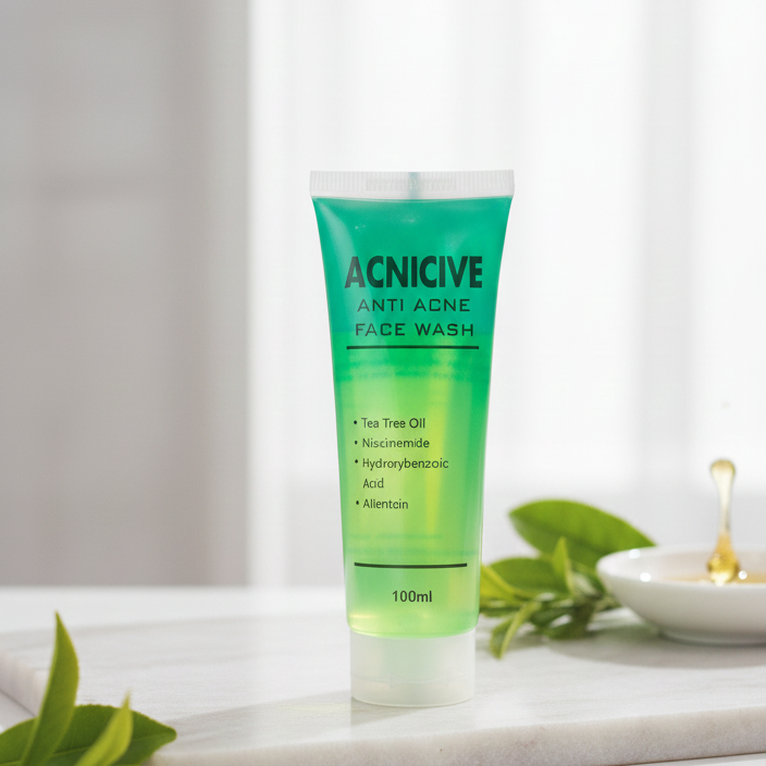 Acnicive Anti Acne Face Wash Gentle Formula Clears Impurities Reduces Acne Refreshes Skin Provides Smooth And Healthy Look For Daily Use - 100ml