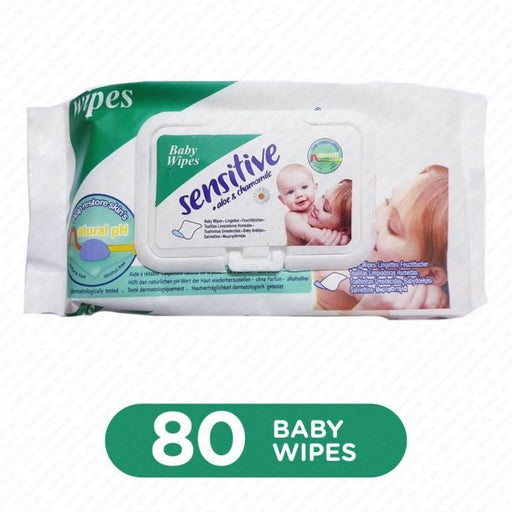 Ultra-Soft Sensitive Baby Wipes — Pure Water-Based, Hypoallergenic & Dermatologist-Tested Care 80 Wipes